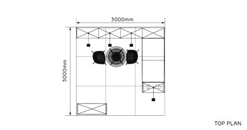3x3m Kopstand - Beursstand 034